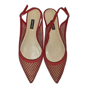 Nine West Red Slingback Flats Size 9M